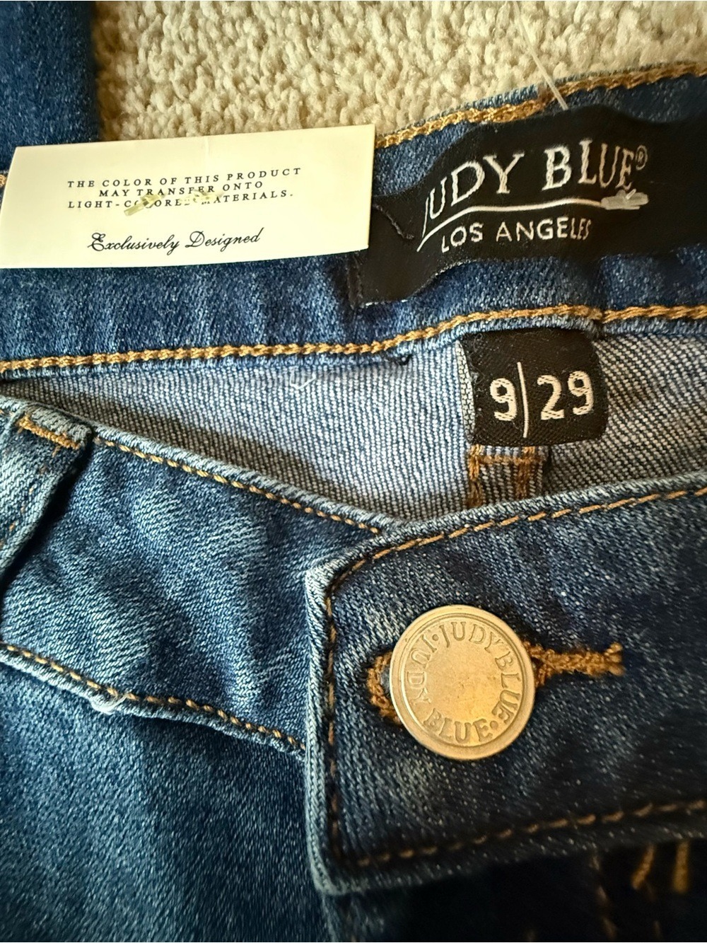 Judy Blue Mid Rise Straight Fit Jeans Size 9/29 Fringed Boho Denim Crop Stretch - Picture 4 of 11